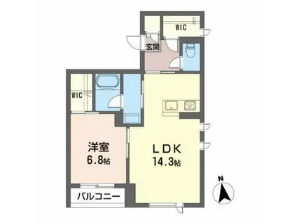 シャーメゾン新寺I(1LDK/3階)の間取り写真