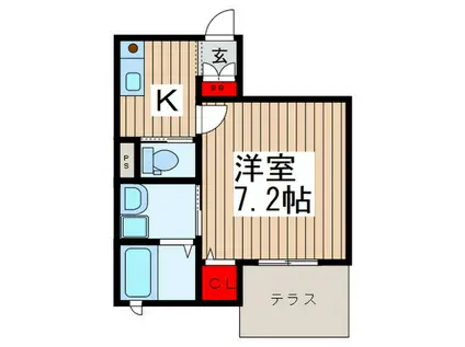 H・A・B VII(1K/1階)の間取り写真