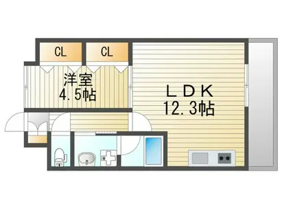 SUN GATE(1LDK/4階)の間取り写真