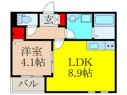 RITZ COURT 池田(1LDK/3階)の間取り写真