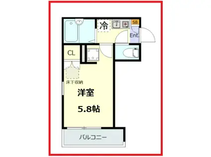 グランツ町屋アネックス(1K/1階)の間取り写真