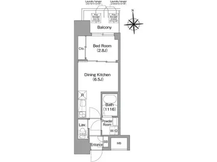 コンフォリア・リヴ淡路町一丁目(1DK/7階)の間取り写真