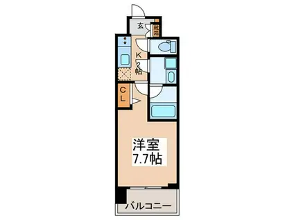 スプランディッド難波III(1K/3階)の間取り写真