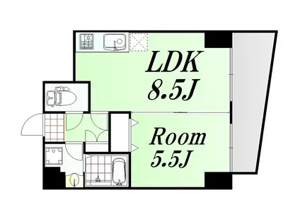 SANLEMOUT新大阪イーストII(1LDK/4階)の間取り写真