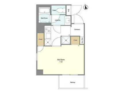 ミリアレジデンス赤坂(1K/2階)の間取り写真