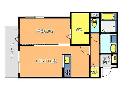 MAISON SENTIER メゾンサンティエール(1LDK/3階)の間取り写真