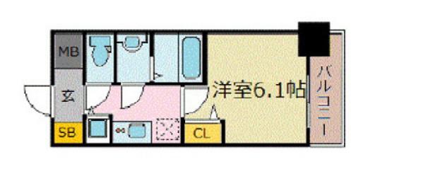 プレサンス新大阪ザシティ(1K/3階)の間取り写真