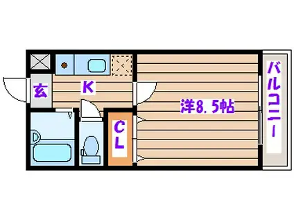 SUN-LIGHT・12(1K/5階)の間取り写真
