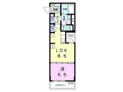 LE LIEN 絆(1K/4階)の間取り写真