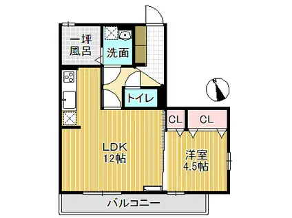 ミライエ・エフ1(1LDK/3階)の間取り写真