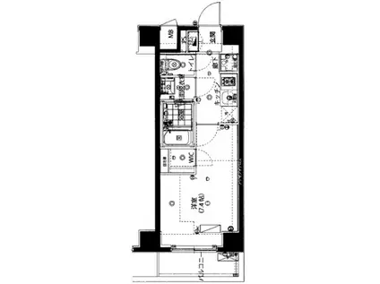 ハーモニーレジデンス新宿イースト(1K/5階)の間取り写真