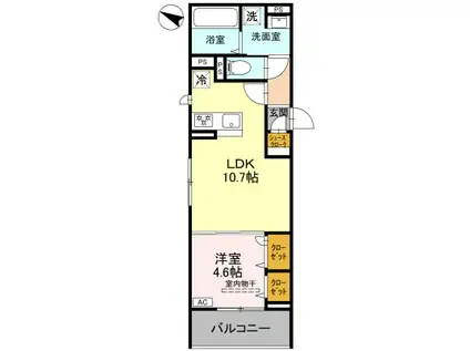 D-ROOM大塚町(1LDK/2階)の間取り写真