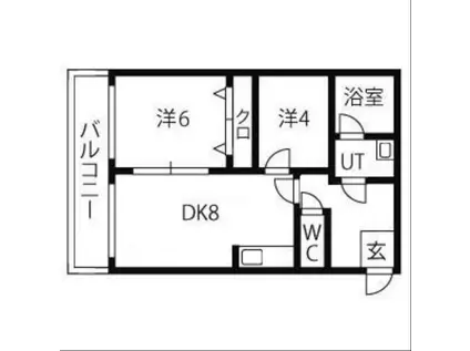 レピュート平岸(2DK/3階)の間取り写真