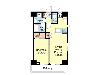 LA VERT戸田(1LDK/6階)の間取り写真