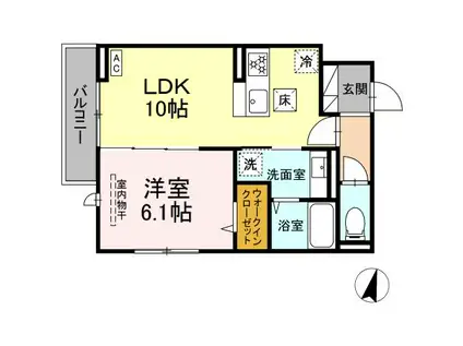 ルリアン西寺尾I(1LDK/1階)の間取り写真