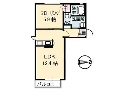 クラフトハイツ(1LDK/1階)の間取り写真