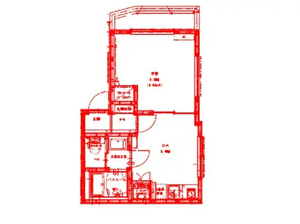 ヒルサイド山手12(1DK/3階)の間取り写真