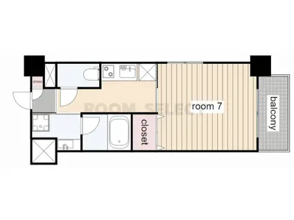 レジデンス東別院スクエアII(1K/12階)の間取り写真