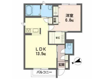 グリーンフォレスト(1LDK/1階)の間取り写真