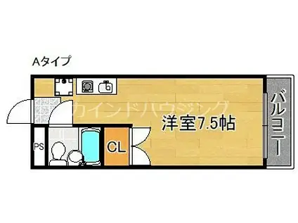 コートクリエイトI(ワンルーム/2階)の間取り写真