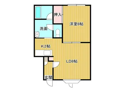 イーストハウス(1LDK/2階)の間取り写真