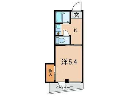 グリーンハイツ山水C棟(1K/1階)の間取り写真