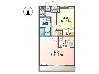スカイヒルズC(1LDK/1階)の間取り写真