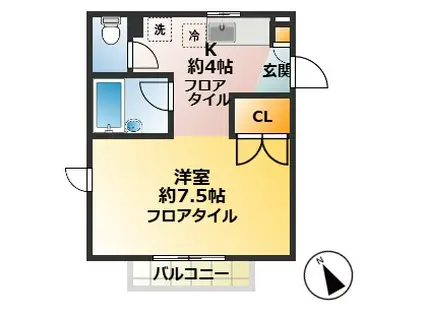 京王井の頭線 久我山駅 徒歩3分 2階建 築29年(1K/1階)の間取り写真