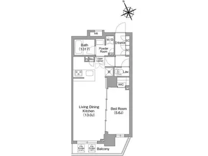 コンフォリア中葛西(1LDK/2階)の間取り写真