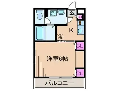 シリウス武蔵小杉(1K/1階)の間取り写真