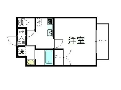 SH.GAKUNAN(1K/1階)の間取り写真