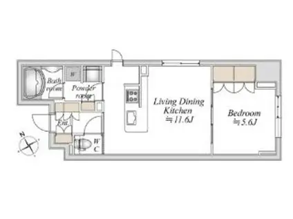 LA DOUCEUR浅草橋(1LDK/8階)の間取り写真