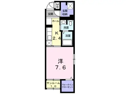 ロイヤル スリー(1K/1階)の間取り写真