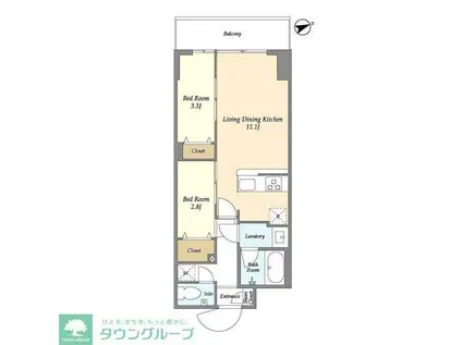 アルファコート亀戸2(2LDK/1階)の間取り写真