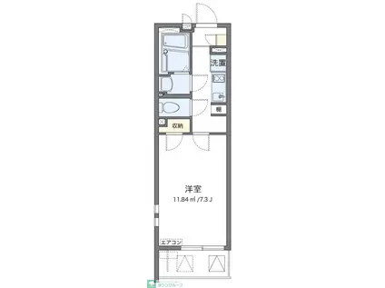 クレイノSOLUTIONSVI(1K/3階)の間取り写真