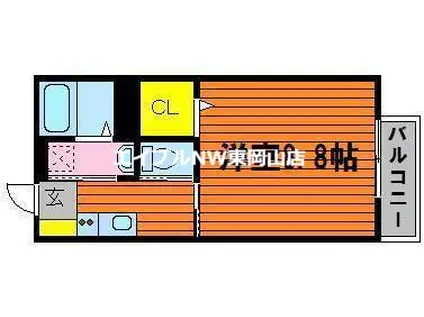 モデラートA(1K/1階)の間取り写真
