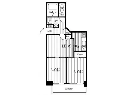 ルイシャトレ高島平(2LDK/5階)の間取り写真