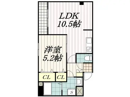 CONNECT PARK HILLS稲毛海岸(1LDK/4階)の間取り写真
