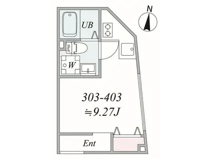 TRIAS152(1K/4階)の間取り写真