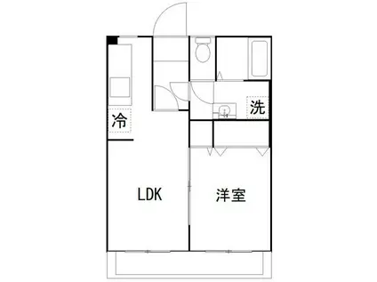 WADAビル11(1LDK/4階)の間取り写真