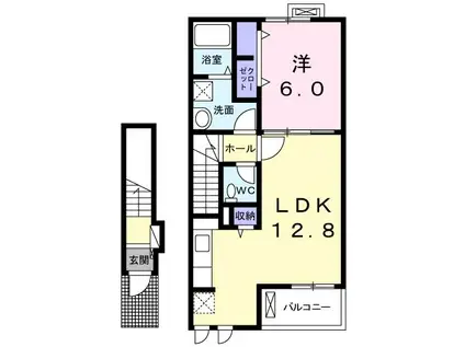 インサイドシーIII(1LDK/2階)の間取り写真