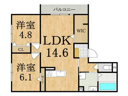 そらみつ大和八木(2LDK/1階)の間取り写真
