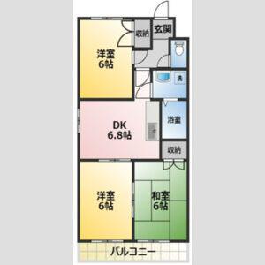 クレールナガタ(3DK/3階)の間取り写真