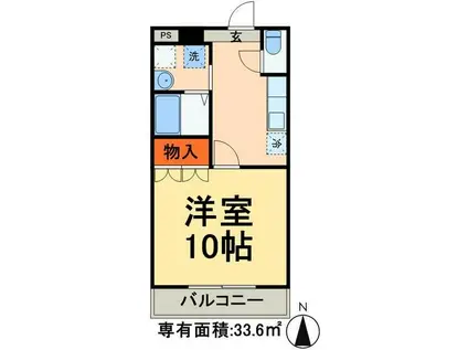 サウス HALE(1K/3階)の間取り写真