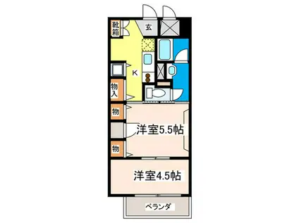 ALIVIO(2K/5階)の間取り写真