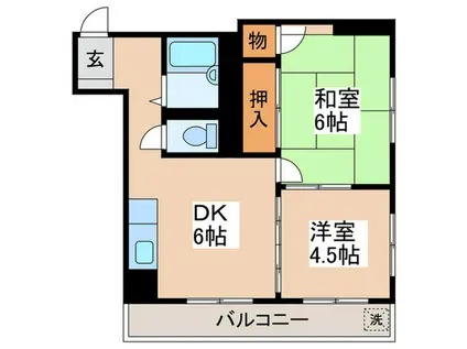 サン・スプリットハイム(2DK/2階)の間取り写真