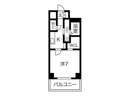 ABCサクラガーデン(1K/3階)の間取り写真