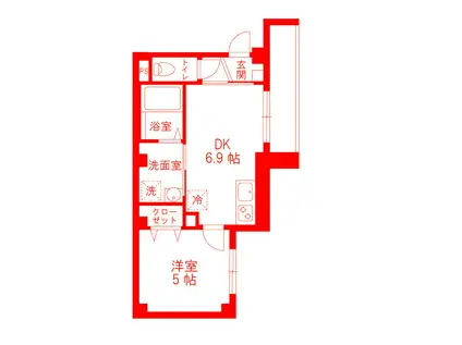 アンブル横濱(1DK/1階)の間取り写真