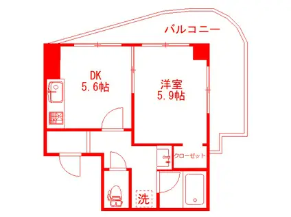 ヴィラデステKOSUGI(1DK/3階)の間取り写真