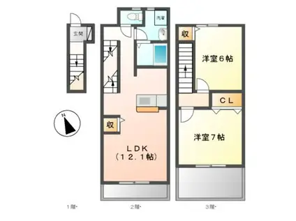 ドリーム・21(2LDK/2階)の間取り写真